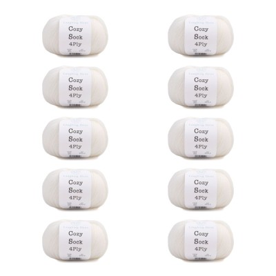 Laughing Hens Cozy Sock 4 Ply Pack of 10										 - 001 Cream