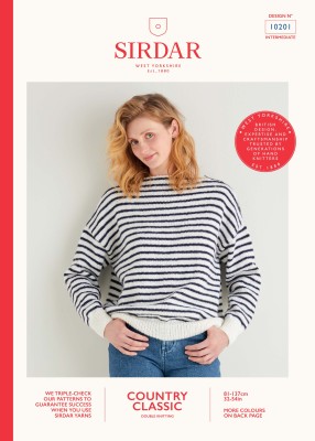 Sirdar Country Classic 10201 Boat Neck Breton Sweater										