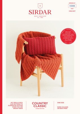 Sirdar Country Classic 10305 Crochet Blanket and Cushion										 - Sirdar Country Classic 10305