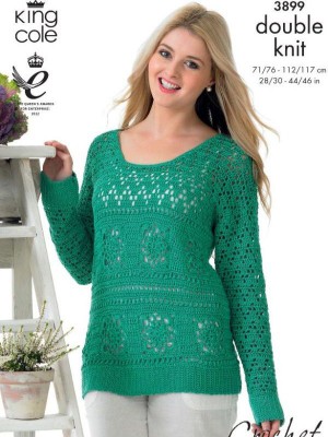 King Cole 3899 Ladies Crochet Tops										