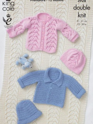 King Cole 3928 Babies Cardigans & Hats										