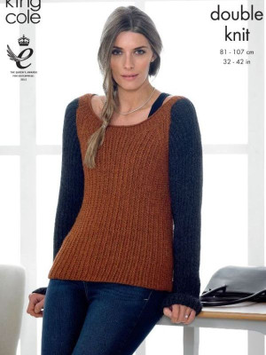 King Cole 4103 Ladies Sweaters in King Cole Alpaca DK										