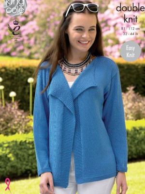 King Cole 4343 Ladies Waterfall & Short Sleeved Top										