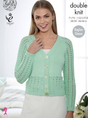King Cole 4517 Ladies Lace Cardigans in Cottonsoft DK										