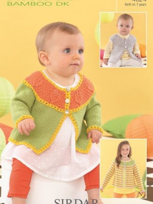 Sirdar 4624 Cardigans with Colored Yoke										