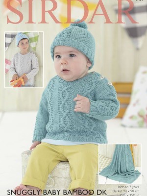 Sirdar 4731 Children's Cabled Jumper, Hat and Blanket										