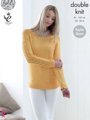 King Cole 4835 Cardigan & Sweater Knitted in Bamboo Cotton DK										
