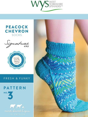 West Yorkshire Spinners WYS56992 Peacock Chevron Socks										
