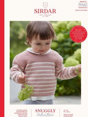 Sirdar 5243 Baby Striped Garter Stitch Yoke Jumper										