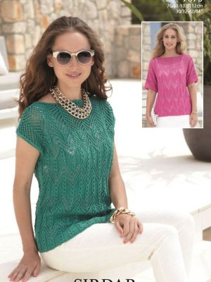 Sirdar 7079 Lacy T-Shirt Tops										