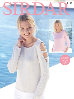 Sirdar 8124 Cold Shoulder Sweaters										