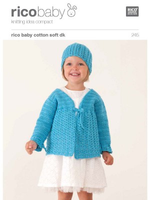 Rico KIC 245 Baby Crochet Lacy Cardigan & Hat										