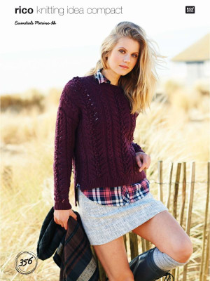 Rico KIC 356 Leaf & Berries Cabled Sweaters										