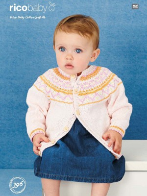 Rico KIC 396 Baby Fairisle Yoke Cardigans										