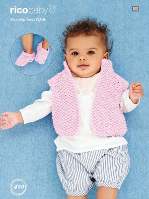 Rico KIC 400 Baby Moss Stitch Waistcoat & Booties										