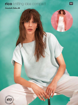Rico KIC 423 Moss Stitch Top & Garter Stitch Cardigan										