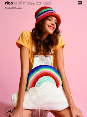 Rico KIC 543 Crochet Cloud & Rainbow Cushion										