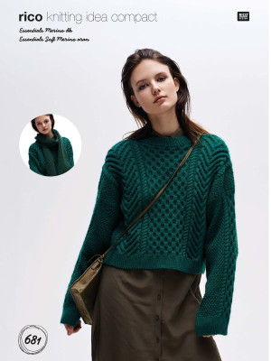 Rico KIC 681 Cropped Cabled Sweater & Simple Scarf										