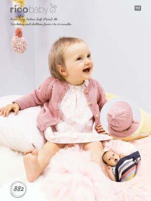 Rico KIC 882 Baby Cardigan, Hat & Blanket										
