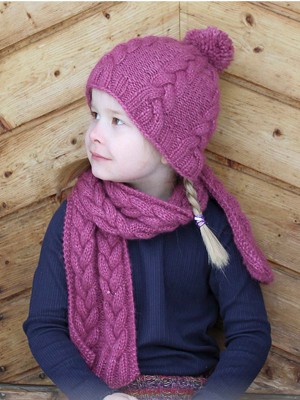 DROPS Berry Wrap Kids Hat and Scarf										