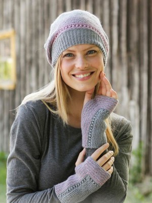 DROPS Horizon Highlights hat and Mitts Set										
