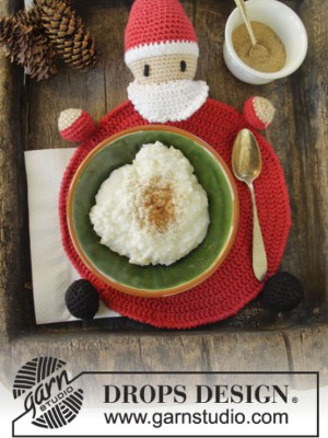 DROPS Brunch With Santa Crochet Placemat										