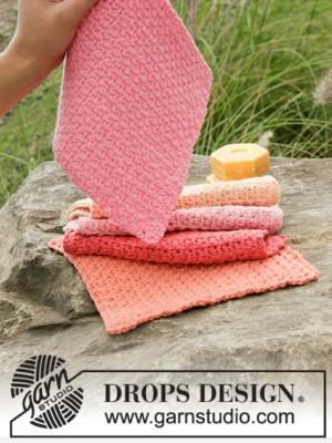 DROPS Fresh Berries Crochet Face Cloths										