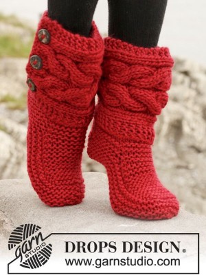 DROPS Little Red Riding Slippers										