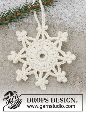 DROPS Snow Crystal Crochet Snowflake Christmas Decoration										