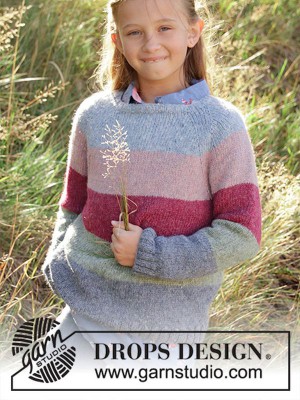 DROPS Spring Lines Children's Sweater in Sky										