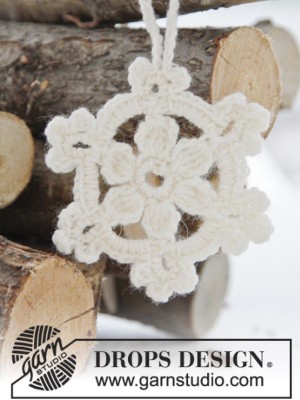 DROPS White Christmas Crochet Snowflake Decoration										