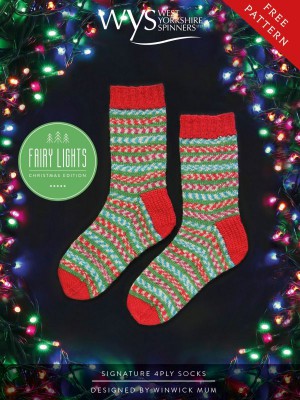 West Yorkshire Spinners Fairy Lights Christmas Socks Pattern										