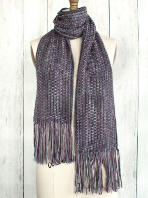 Manos Fringed Violet Scarf										