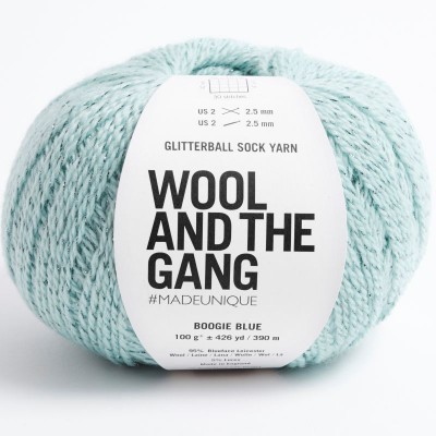 Wool and the Gang Glitterball Sock										 - 206 Boogie Blue