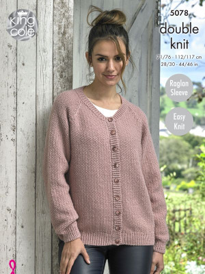 King Cole 5078 Moss Stitch Cardigans										