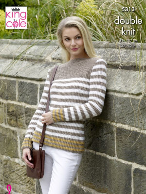 King Cole 5313 Textured Stripe Cardigan & Sweater										