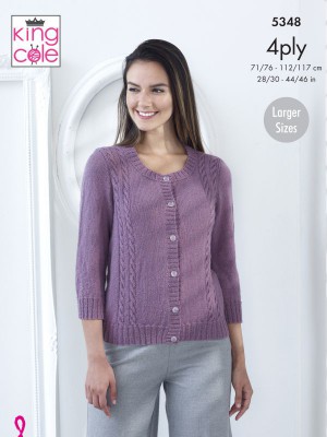 King Cole 5348 Cable Detail Cardigan & Slipover										