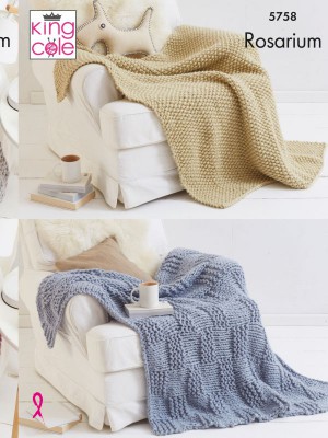 King Cole 5758 Blankets & Bed Runners in Rosarium Mega Chunky										