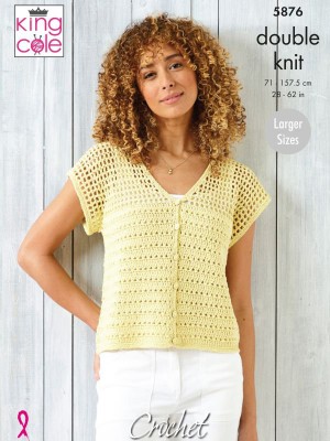 King Cole 5876 Ladies Crocheted Cardigans										