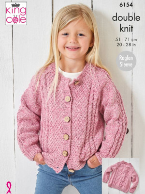 King Cole 6154 Children's Raglan Cardigan and Sweater										