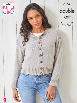 King Cole 6157 Round-Neck Cardigan and Sweater										