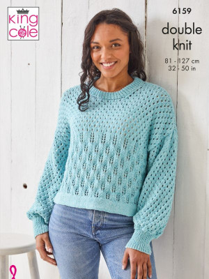 King Cole 6159 Eyelet Sweaters										