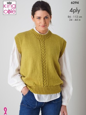 King Cole 6294 Tank Top and V-Neck Cardigan										