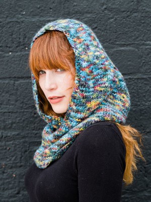 Louisa Harding L17-16 Crater Lake Hooded Cowl										