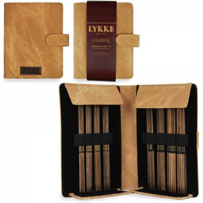 LYKKE Double Pointed 15cm (6in) Needle Set 2mm-3.75mm Driftwood Umber										 - Umber