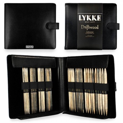 LYKKE Driftwood 6in Double-Pointed Knitting Needle Set										 - Black Faux Leather