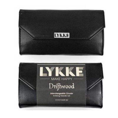 LYKKE Interchangeable Circular Needle Set 3.5in Tips Driftwood Black										 - Driftwood Black Faux Leather