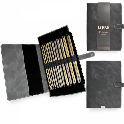 LYKKE Straight Single Pointed Knitting Needle Set 35cm (14in) Length Driftwood Grey Denim										 - Driftwood Grey Denim