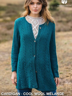 Lana Grossa - Classici 19 Design 21 - Cool Wool Mélange Cardigan										 - Lana Grossa - Classici 19 Design 21 - Cool Wool Mélange Cardigan