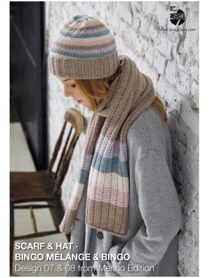 Lana Grossa - Merino Edition Designs 07 & 08 - Bingo Mélange & Bingo Scarf & Hat										